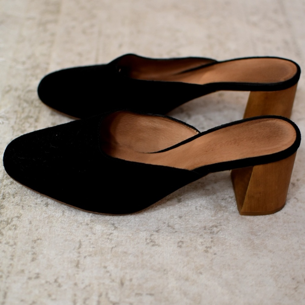 Madewell Suede Block Heel Mules